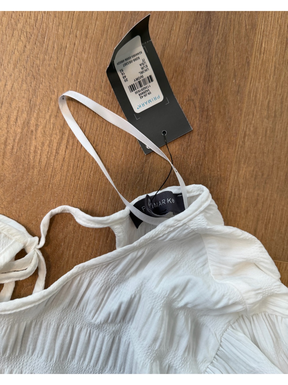 Primark White Textured Ruffle-Hem Blouse - Picture 2 of 2